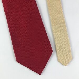 Tommy Hilfiger Silk Tie Two Tone Red Cream